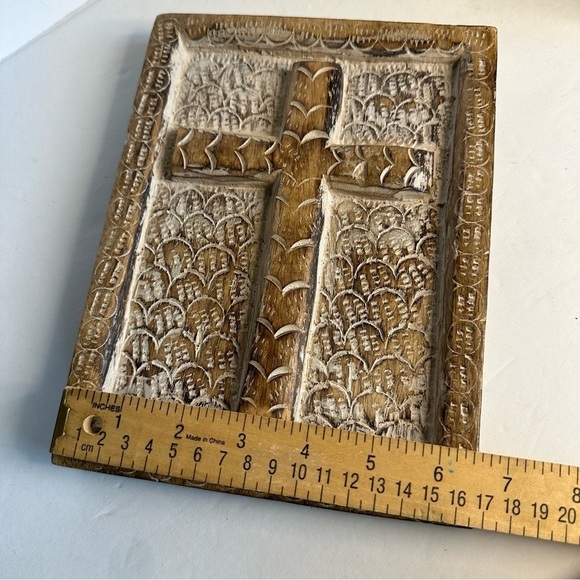 Hand Carved Wooden Antique White Wash Distress Cross Religious Christian Decor - Picture 6 of 7